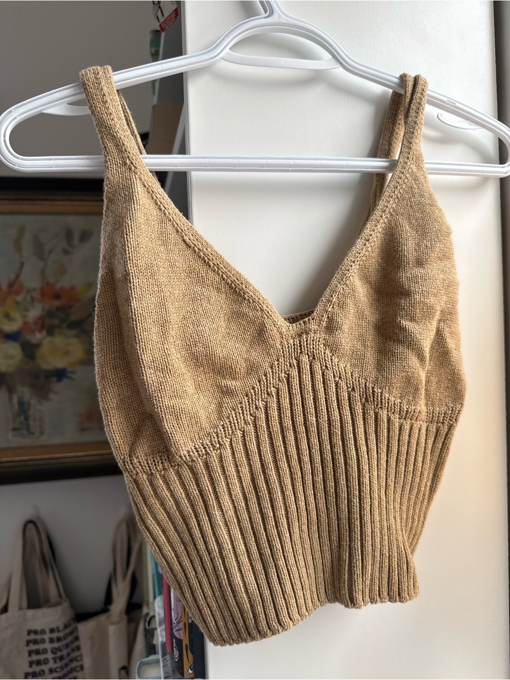 KOTN Tan Knit Ribbed Camisole